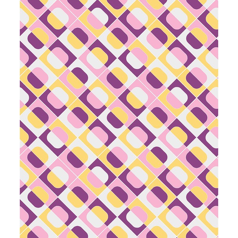 This print was inspired by some super mod wall tiles in Barcelona...